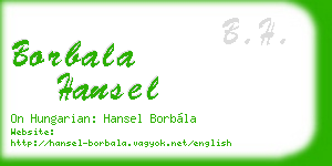 borbala hansel business card